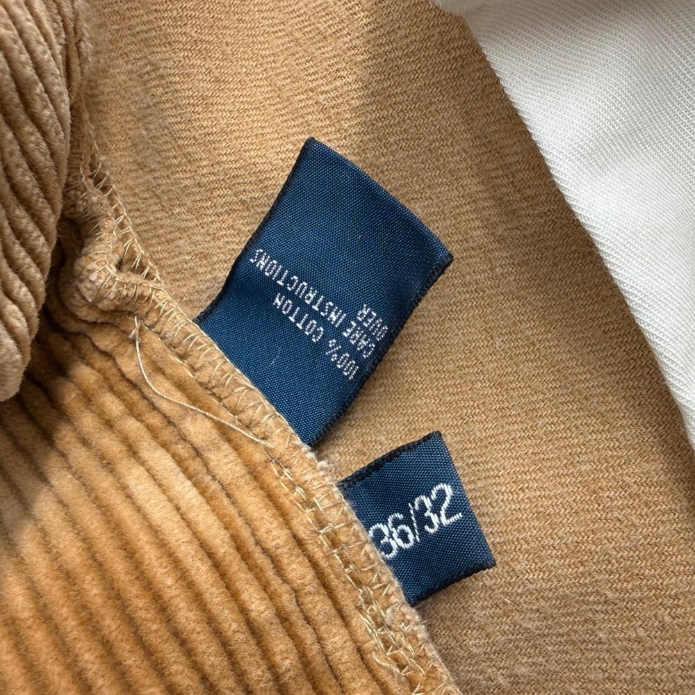 Vintage Polo Ralph Lauren Andrew Pant Tan Brown Corduroy Trousers Mens 35x31 - Picture 4 of 6